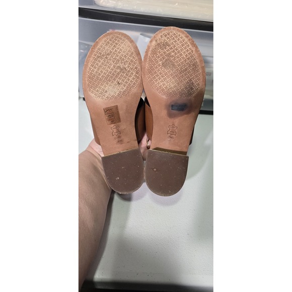 TORY BURCH sz 6.5 Patos Disc LeatherThong Mules in Mou. - Picture 9 of 10